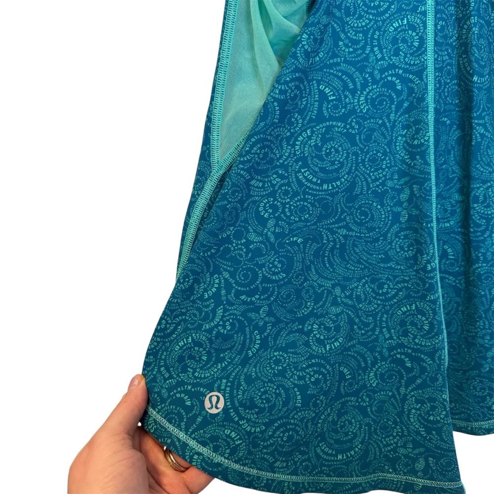 Lululemon Fast Lane Singlet in the Foli Manifesto Bali Breeze Tofino Teal sz 10 - Picture 4 of 4